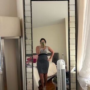 Black halo grey and charcoal cutout dress